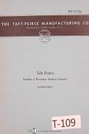 Taft Peirce-Taft Peirce No. 1 Surface Grinder Instruction for Setup & Installation Manual-1-No. 1-01